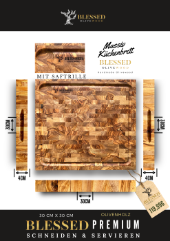 OLIVENHOLZ STEAKBRETT MASSIV M "EL MOSAIQUE"